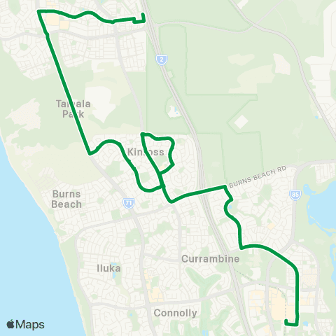 Transperth Joondalup - Clarkson map