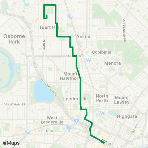 Transperth Perth - Osborne Park map
