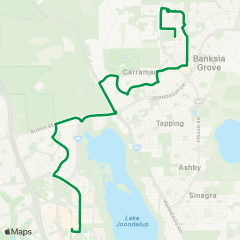 Transperth Joondalup - Banksia Grove map