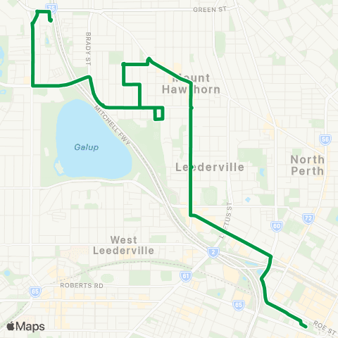 Transperth Perth - Glendalough Sta map