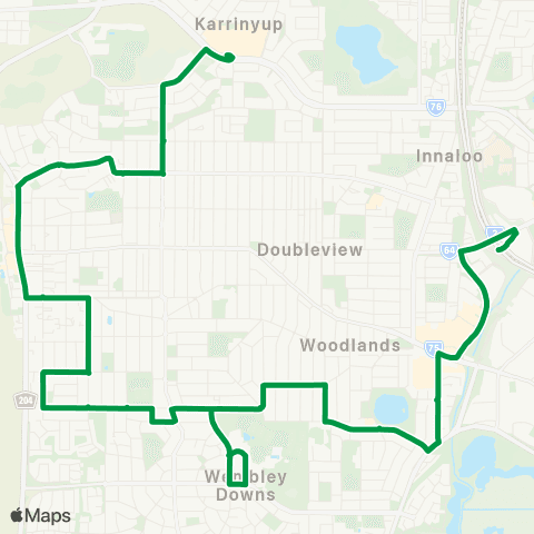 Transperth Stirling - Scarborough map