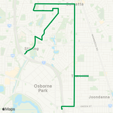 Transperth Stirling - Glendalough map