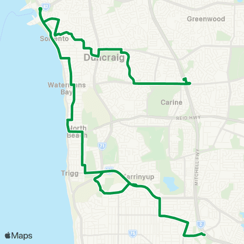 Transperth Stirling - Warwick map