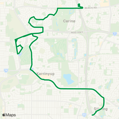 Transperth Stirling - Warwick map