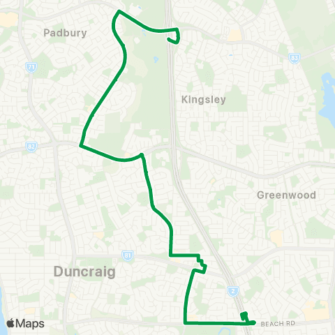 Transperth Warwick - Whitfords map