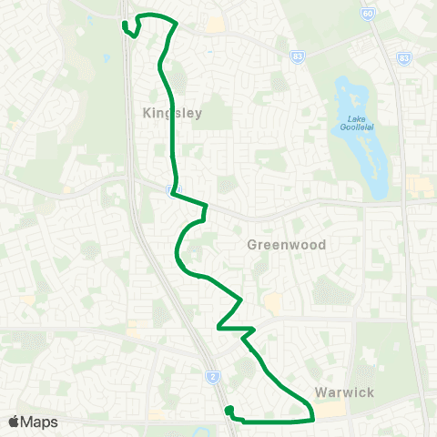 Transperth Warwick - Whitfords map