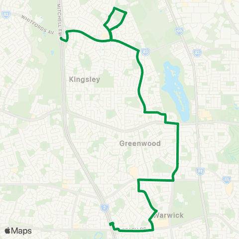 Transperth Warwick - Whitfords map