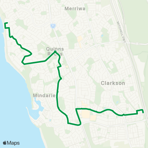 Transperth Clarkson - Butler map