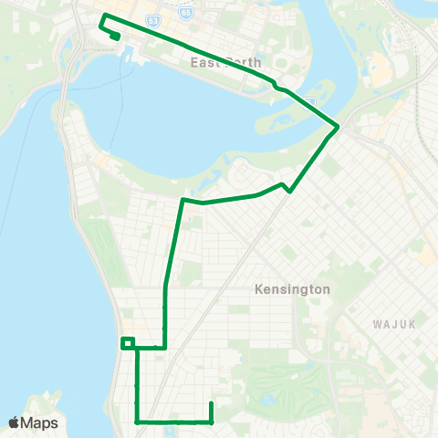 Transperth Elizabeth Qy - Como map