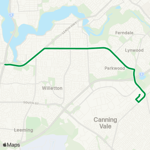 Transperth Cannington - Bentley Hospital map