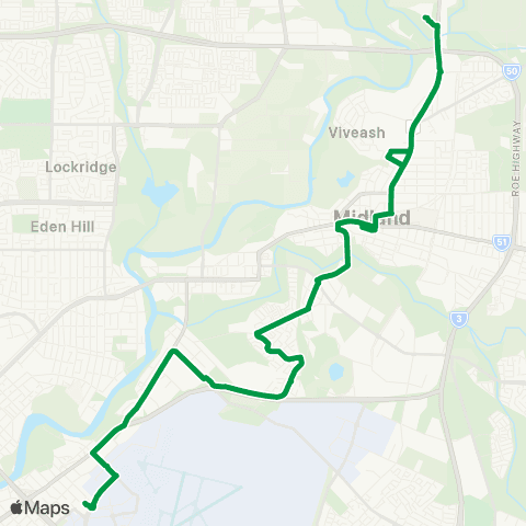 Transperth Kalamunda - Gooseberry Hill map