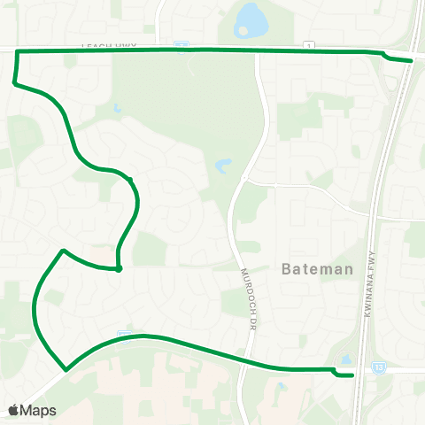 Transperth Bull Creek - Murdoch map