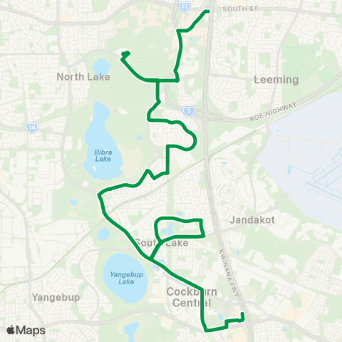 Transperth Murdoch - Cockburn Central map