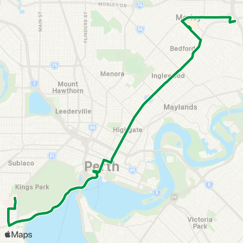 Transperth Queen Elizabeth II Medical Ctr - Morley map