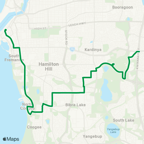 Transperth Murdoch - Spearwood map