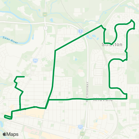 Transperth Midland - Stratton map