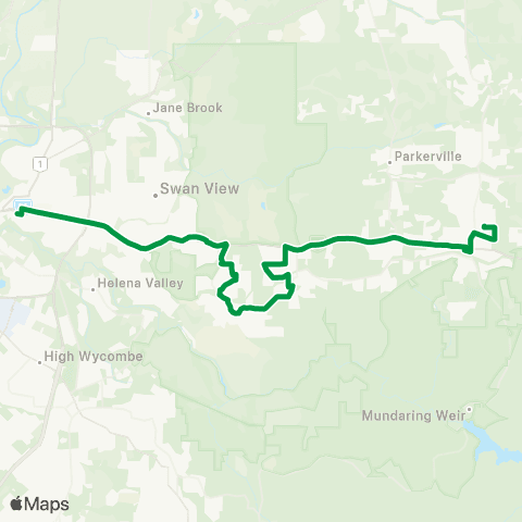 Transperth Midland - Glen Forrest map