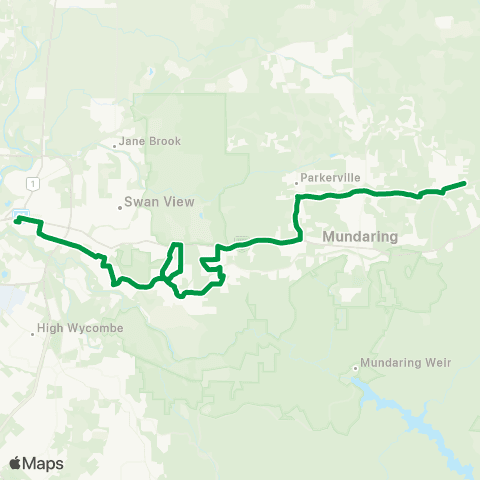 Transperth Midland - Glen Forrest map