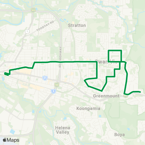Transperth Midland - Swan View map