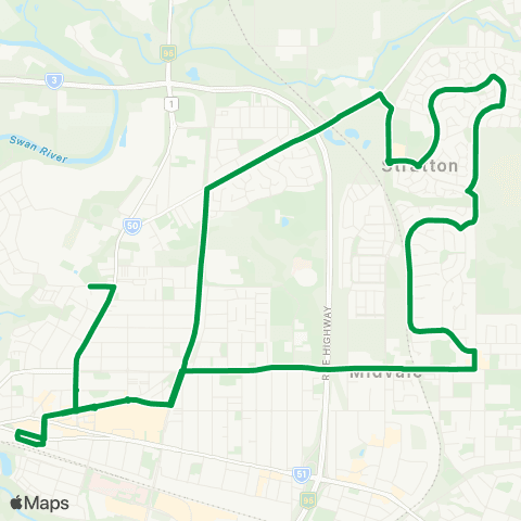 Transperth Midland - Stratton map