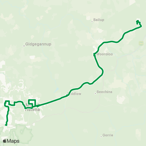 Transperth Mundaring - Chidlow map