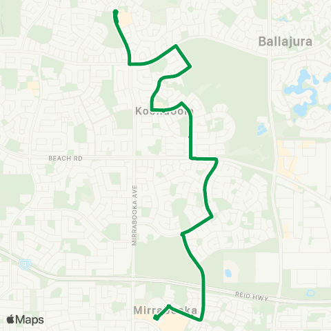 Transperth Mirrabooka - Marangaroo map