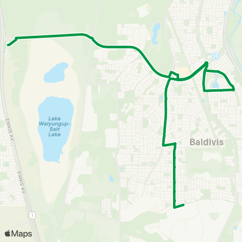 Transperth Warnbro - Baldivis (Sixty Eight Rd) map