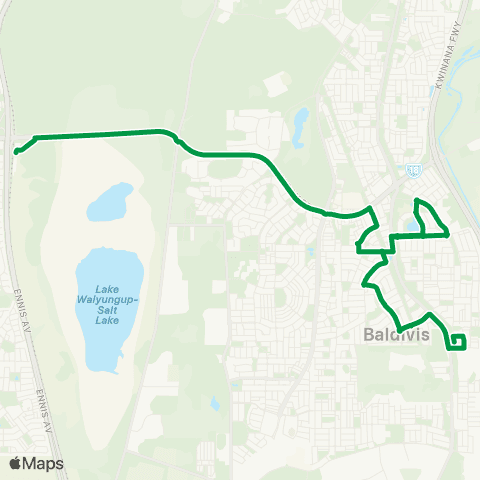 Transperth Warnbro - Baldivis (Furiso Green) map