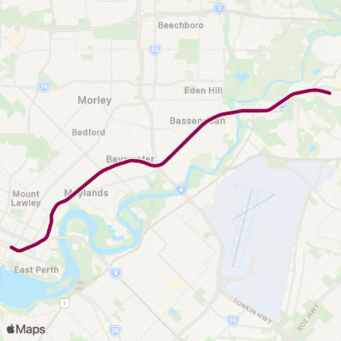 Transperth Midland map
