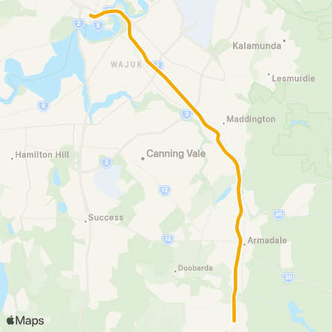 Transperth Armadale map