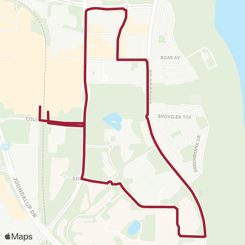 Transperth Red CAT map