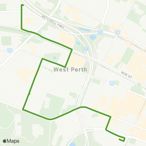 Transperth Green CAT map