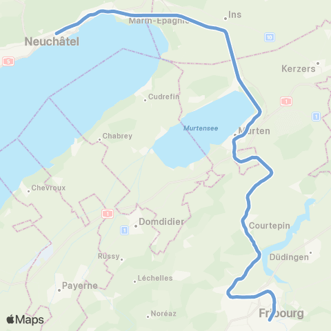 TPF - Transports publics fribourgeois Fribourg/Freiburg - Neuchâtel map