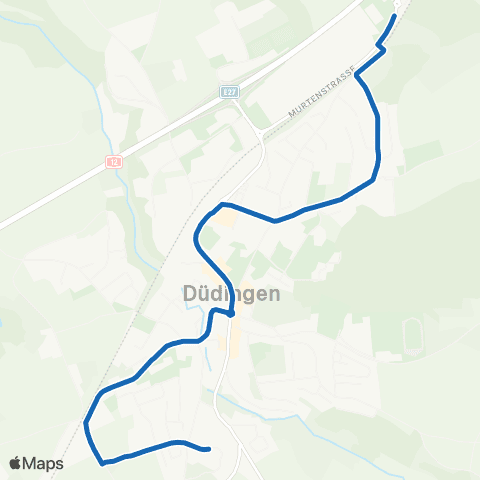 TPF - Transports publics fribourgeois Düdingen, Gantrischweg - Düdingen, Warpel map