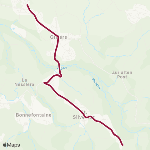 TPF - Transports publics fribourgeois St. Silvester, Fifermoos - Giffers, Dorf map