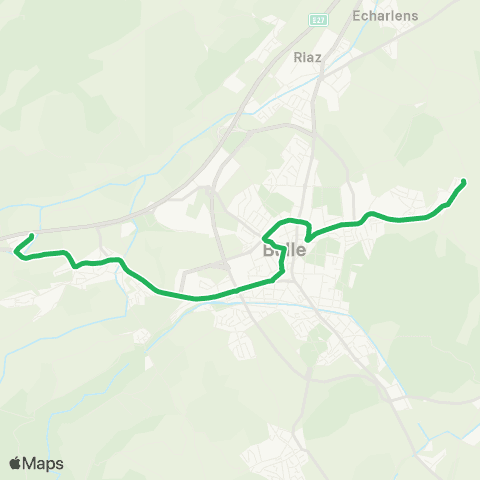 TPF - Transports publics fribourgeois Morlon, Eglise - Vuadens, Le Maupas map