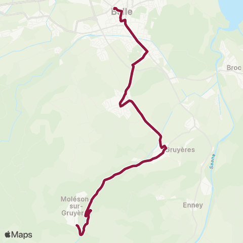 TPF - Transports publics fribourgeois Gruyères, gare - Moléson-sur-Gruyères map