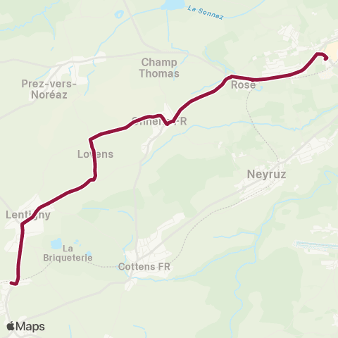 TPF - Transports publics fribourgeois Chénens, gare - Avry-Matran, gare map