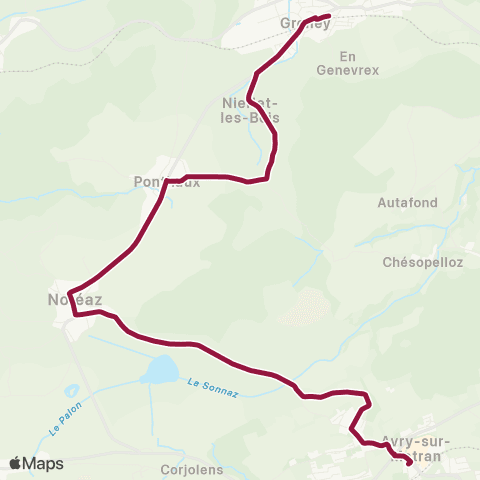 TPF - Transports publics fribourgeois Avry-Matran, gare - Grolley, gare map