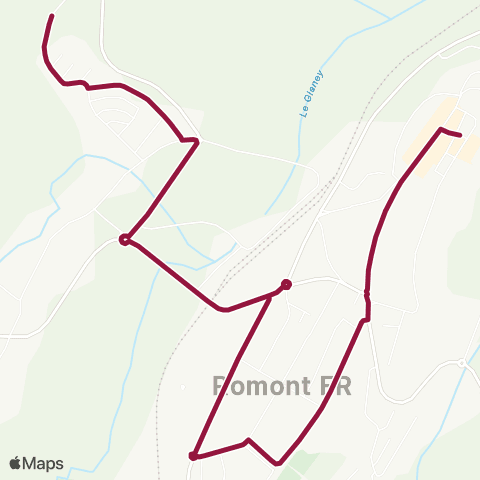 TPF - Transports publics fribourgeois Romont FR, La Maula haut - Romont FR, poste map