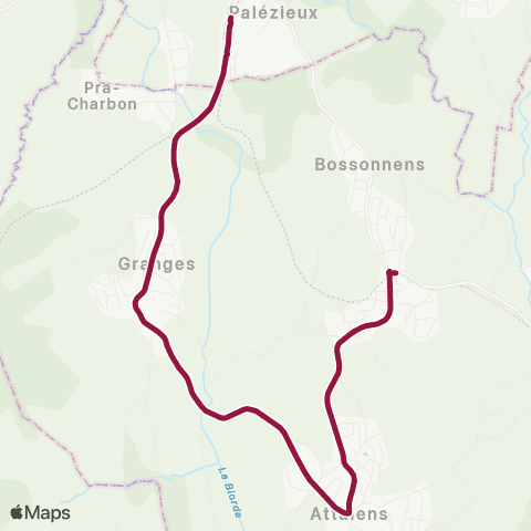TPF - Transports publics fribourgeois Attalens, village - Palézieux, gare map