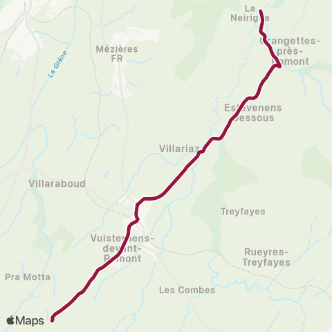 TPF - Transports publics fribourgeois Estévenens, dessus - Sommentier, Abri PC map