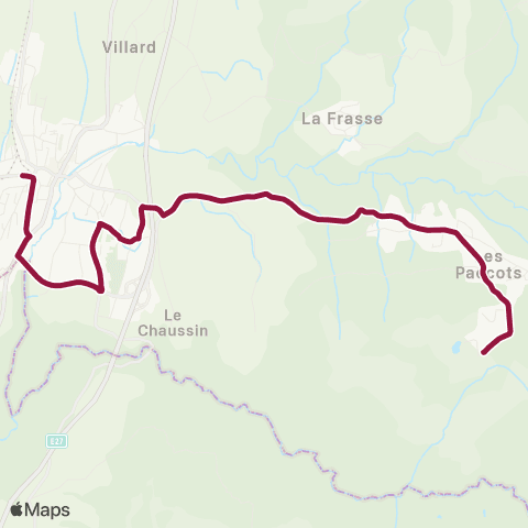 TPF - Transports publics fribourgeois Les Paccots, Les Rosalys - Châtel-St-Denis, gare map