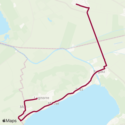 TPF - Transports publics fribourgeois Lugnorre, place du Pommeré - Sugiez, gare map