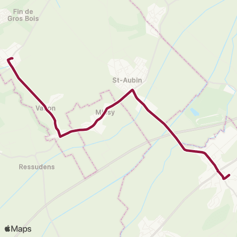 TPF - Transports publics fribourgeois Gletterens, village - Domdidier, gare map