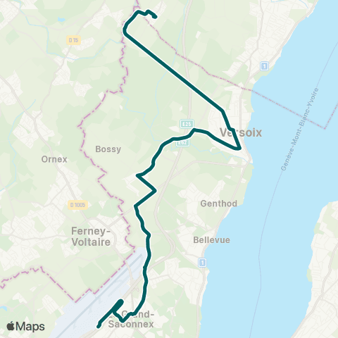tpg - Transports publics genevois Chavannes-des-Bois - Genève-Aéroport, Terminal map