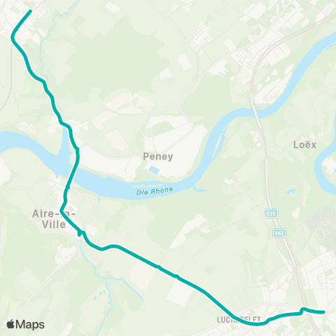 tpg - Transports publics genevois Satigny, gare - Confignon, croisée map