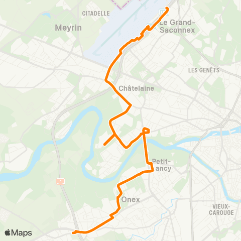 tpg - Transports publics genevois Petit-Lancy, Les Esserts - Grand-Saconnex, Fret map