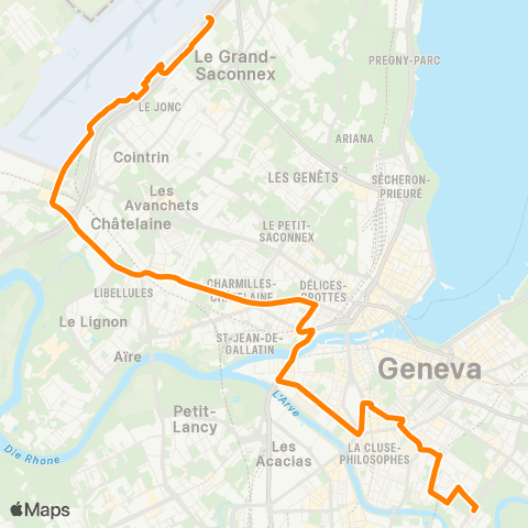 tpg - Transports publics genevois Genève, Crêts-de-Champel - Grand-Saconnex, Fret map