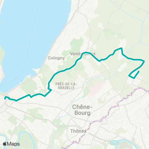 tpg - Transports publics genevois Puplinge, Pré-Marquis - Genève, Rive map